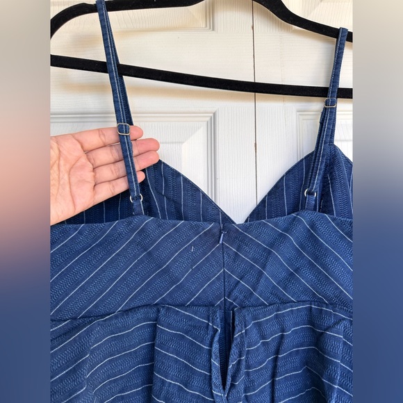 ETT TWA by Anthropologie blue striped denim jumpsuit size medium NWT - Picture 5 of 13
